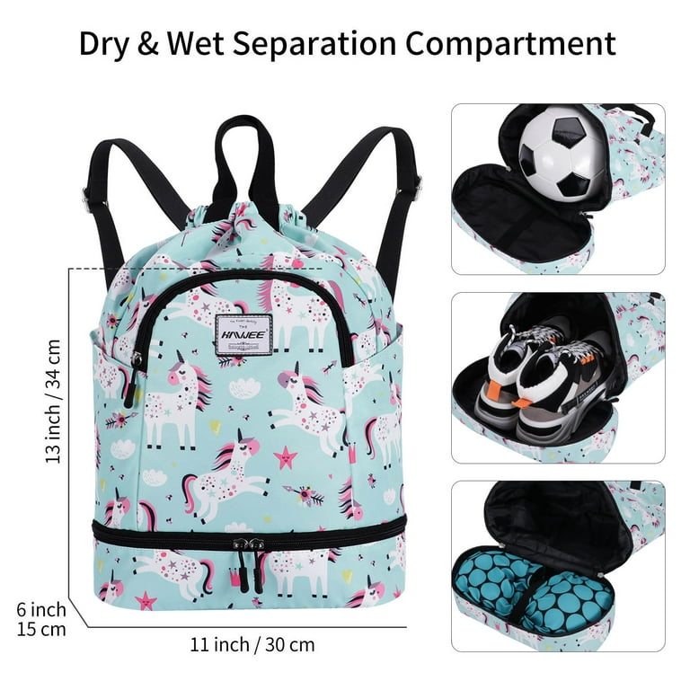 Drawstring Backpack String Bag Waterproof With Shoes Compartment, Wet Dry  Drawstring Bags For Men Women Gym Yoga Shopping Swim