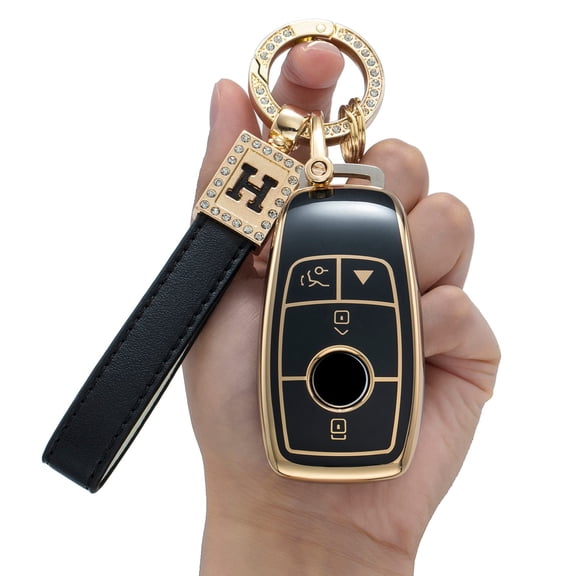 for Mercedes Benz Key Fob Cover with Keychain,Soft TPU 360 Degree Protection Car Key Shell Case for 2018-2021 S-Class,2017-2021 E-Class,2019-2021 A-Class C-Class G-Class key bag accessories