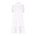 thumbnail image 4 of ZZwxWA Womens Summer Dresses Casual Cotton Linen Maxi Dress V Neck Flowy Swing Tiered Loose Beach Long Dresses Cocktail Party, 4 of 5