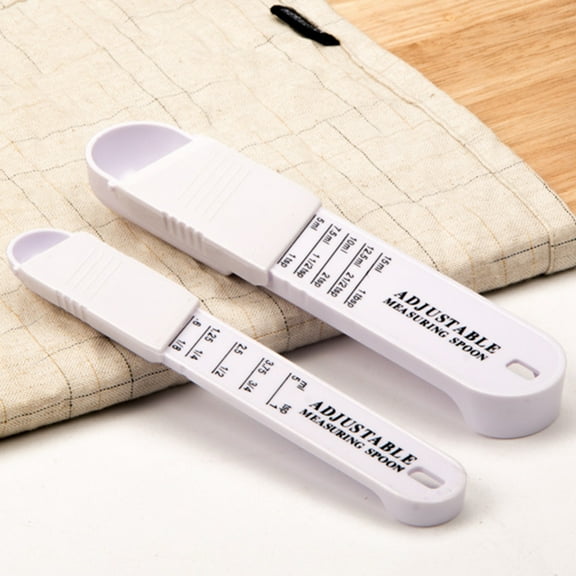 Travelwant 2Pcs Adjustable Measuring Spoon with Double End Adjustable Scale, All in One Measuring Spoon, Wide Range of Measurements, Measures Dry and Semi-Liquid Ingredients for Baking