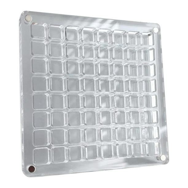 Caja Presentación Concha Acrílica Vitrina Magnética Transparente para (64 Rejillas)