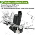 thumbnail image 7 of Unique Bargains Windshield Washer Pump with Grommet for Citroen Berlingo 1996-2025 Front Washer Fluid Pump Windshield Wiper Pump No.4158690121 Black 1 Pcs, 7 of 7