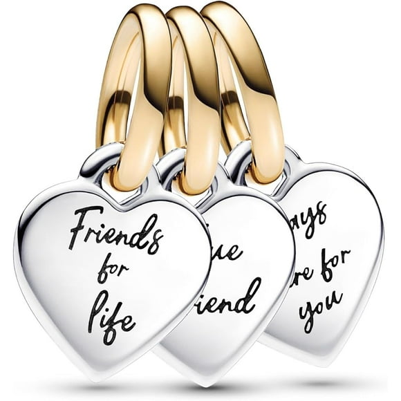 Pandora Two-tone Splittable Friendship Triple Dangle Charm