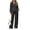 Black Leopard Print, variant on SCRAWLGOD 2 Piece Lounge Set for Women Sweatsuit Trendy Track Suits Long Sleeve 1/4 Zip Sweatshirt, High Waisted Wide Leg Sweatpants, Loose Fit Sweat Set, Large, Black Leopard Print