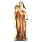 St Therese Cold Cast Solid Resin Statue 4" Hand Painted