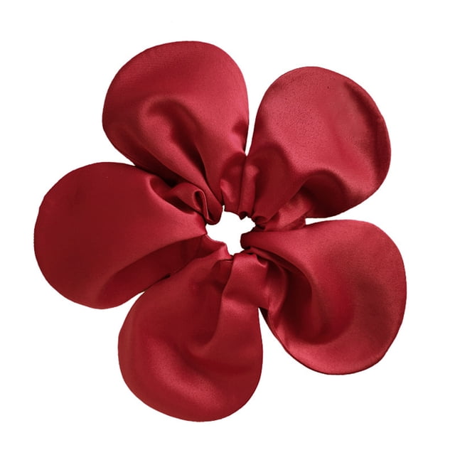 CSChome Hair Rope Princess Flower Hair Rope - Large Flower Shape Exaggerated Solid Color Hair Tie