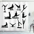 thumbnail image 1 of Ambesonne Gymnastics Shower Curtain, Athlete Silhouettes, 69"Wx75"L, Black and White, 1 of 3