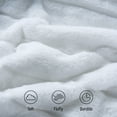 thumbnail image 5 of Videri Home Faux Fur Stripe Blanket and Pillow Set, Ultra-Soft 420GSM Flannel, Embossed Design, Cozy & Durable for Bedroom, Living Room, or Office(50×60in, White), 5 of 5