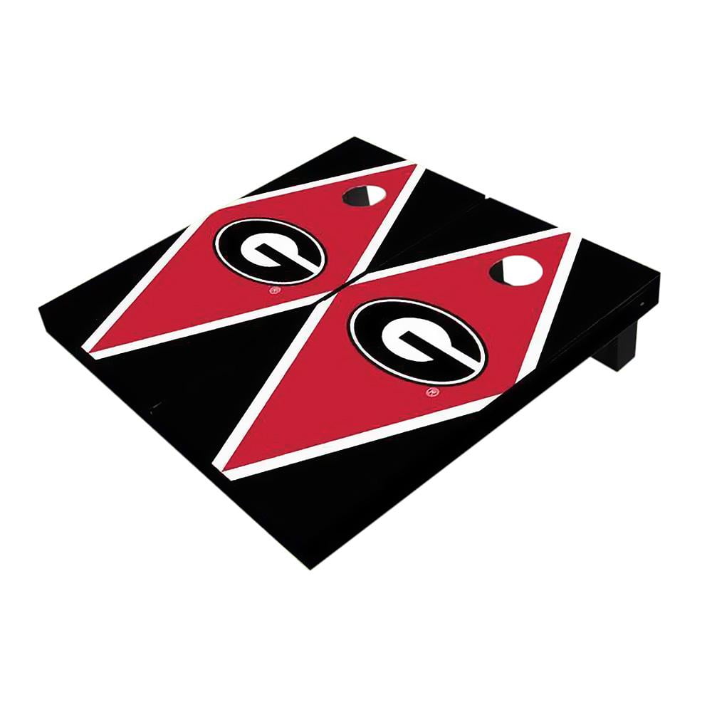 Skip's Garage Georgia Red and Black Diamond Solid Wood Cornhole Board Set, Size: Tailgate 2x3 (24 x 36), Multicolor