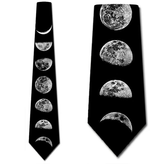 Phases of the Moon Necktie Mens Tie by Three Rooker
