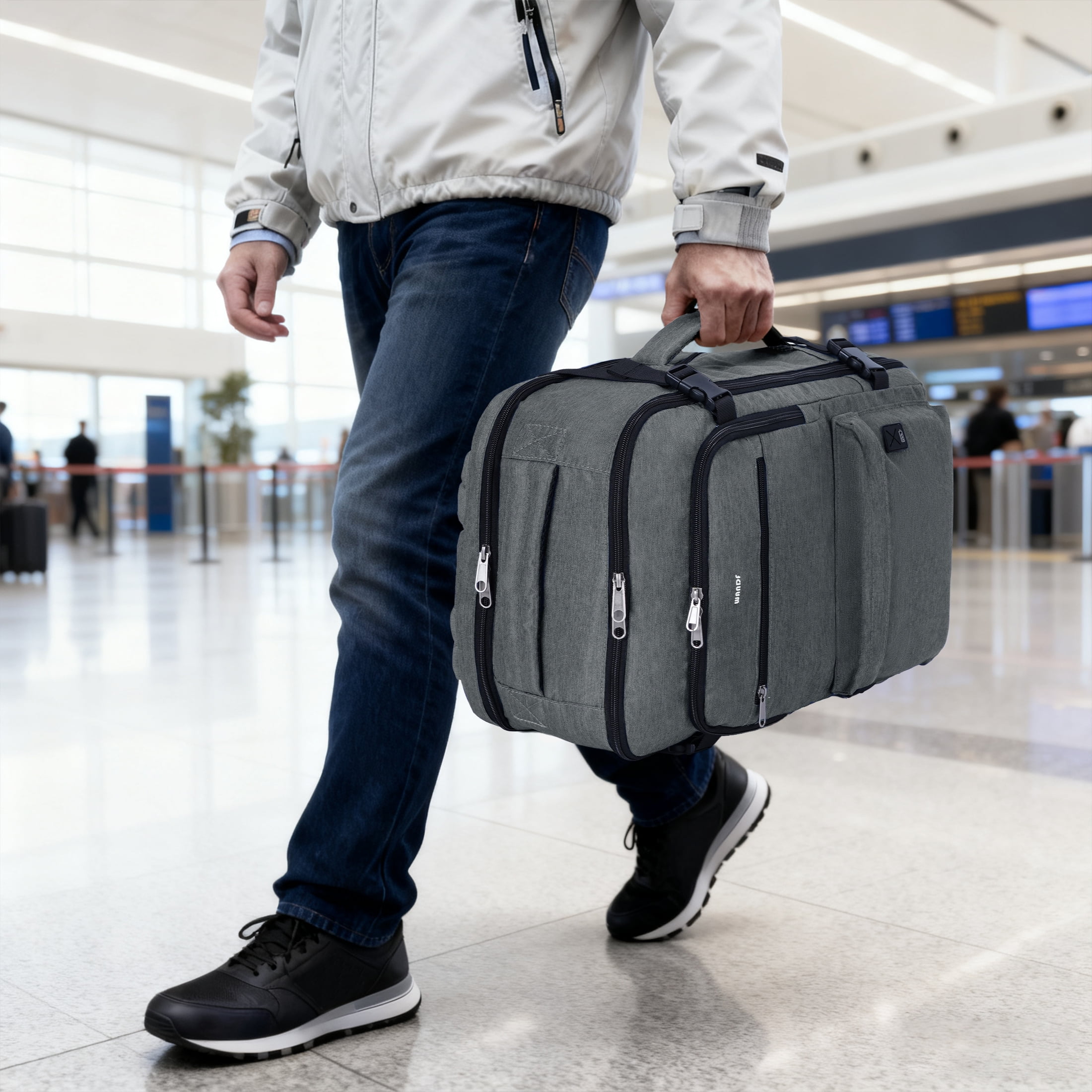 Business Travel Backpack Fits 17 Inch Laptop for Personal Item Bag 18x14x8 Clamshell Opening Carry on Laptop Backpack for Men with Wet Pocket, Grey