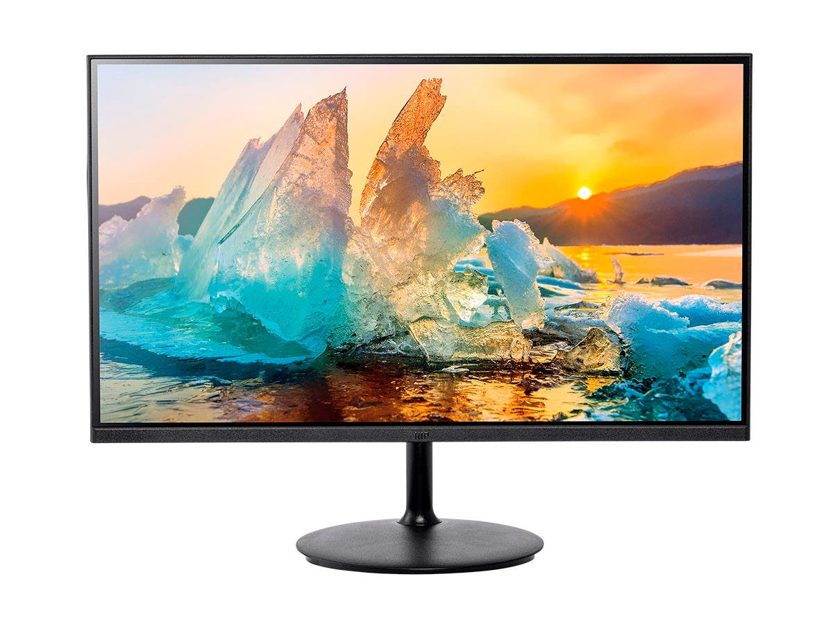 Monoprice CrystalPro Monitor - 24in, FHD, 75Hz, 1920x1080, IPS Panel Technology, HDMI and VGA Video Inputs, 3.5mm Stereo Audio Output