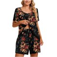 thumbnail image 2 of Aloohaidyvio Black and Friday ,2PC Womens Shorts Sleeve Two-piece Comfortable Home Pajamas Set Sports Set, 2 of 6