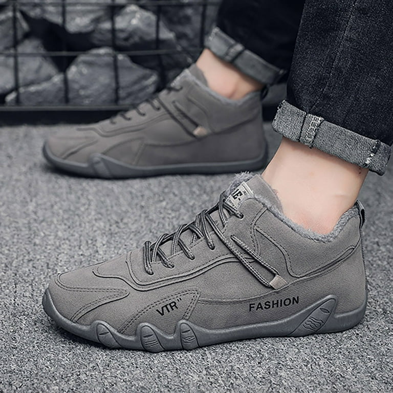 PMUYBHF Men Boots Fashion Black Fashion Style Men Breathable