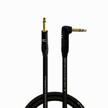 Coluber Cable - 1/4" TS Male to Right Angle 1/4" TRS - Pro 3-Pin Connector