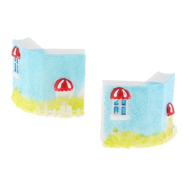 2 uds., Estilo libro, hadas, jardines, lápiz, coche, villas para decoración de jardín en miniatura Sunnimix Adornos de jardín en miniatura