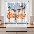 thumbnail image 2 of Ambesonne Vintage Palm Kitchen Curtains, Trees Beach California, 55"x39", White and Multicolor, 2 of 3