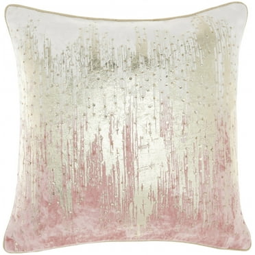 Pink Sequined Ombre Throw Pillow