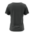 thumbnail image 4 of Adeawade T Shirts For Women V Neck Button Down Tee Solid Color Short Sleeved Tops Cute Clothing Dark Gray S, 4 of 4