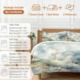 thumbnail image 6 of Abstract Watercolor Bedding Duvet Cover Set King Size 4 Pieces Gradient Sky Blue Clouds Bedding Set with Zipper Closure, 1 Comforter Cover 92x106 Inches 1 Flat Sheet & 2 Pillow Cases, 6 of 7