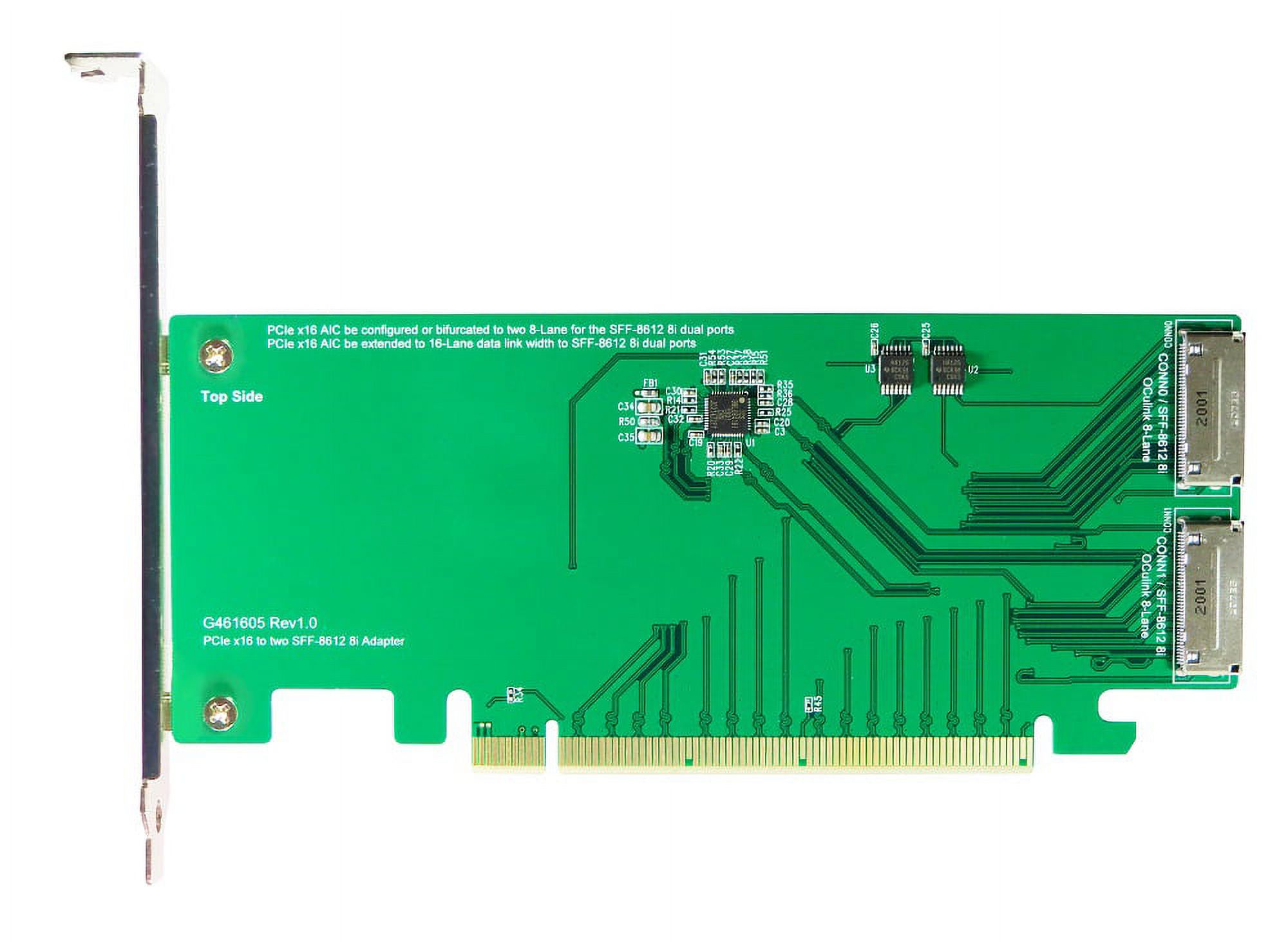 PCIe Gen 3 16X To Oculink 8-Lane SFF-8612 8i Dual Port Adapter - image 3 of 6