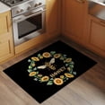 thumbnail image 2 of 2x3 Ft Entryway Area Rug, Black Sunflowers Bees Kitchen Rug Runner Washable Floor Mat, Farmhouse Honey Floral Rings Non Slip Indoor Door Mat Throw Carpet for Bathroom Living Room Bedroom, 2 of 8