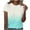 Mint Green, variant on Fewfanhot Womens Short Sleeve Tops Summer T Shirts Round Neck Gradient Color Casual Fashion Basic Tee, S-5XL