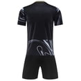 thumbnail image 5 of LJEFF Kids 2PC Soccer Uniform Set, Summer Elastic Waist Quick Dry Short Sleeve Boy Sports Outfit Black Size 16, 5 of 5