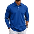 thumbnail image 3 of UDAUDU Mens Long Sleeve Polo Shirts Cotton Collared Shirts Casual Business Work Office Athletic Classic Fit Golf Shirts M, 3 of 9
