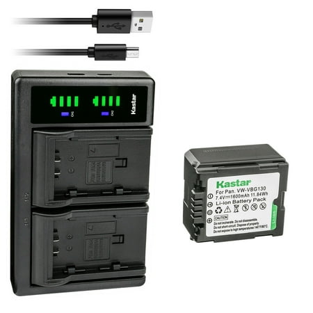 Kastar 1-Pack VW-VBG130 Battery and LTD2 USB Charger Replacement for Panasonic SDR-H40P SDR-H41 SDR-H48GK SDR-H50 SDR-H60 SDR-H60S SDR-H60P SDR-H68GK SDR-H79 SDR-H79K SDR-H79P SDR-H80