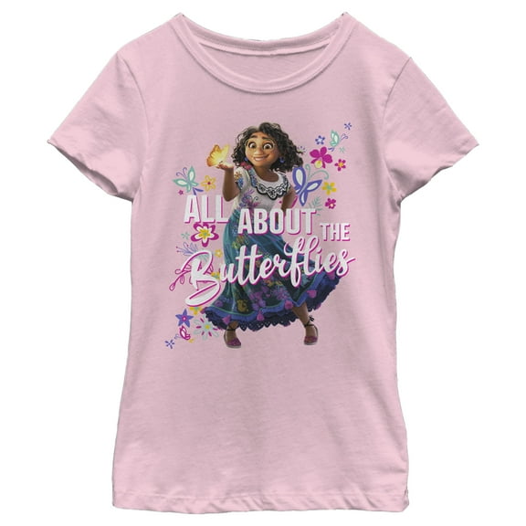 Girl's Encanto Mirabel All About the Butterflies Graphic Tee Light Pink X Small