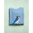 thumbnail image 3 of Pastell Blue Jay Bird Sweatshirt Women's -Ashvin Harrison Designs, Female Small, 3 of 4