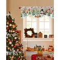 thumbnail image 4 of Christmas Snowman Tie Up Valances Curtain, Xmas Tree Socks Ball Red Linen Winter Adjustable Rod Pocket Short Window Treatment Tie Up Curtains Valances for Kitchen Living Room Bathroom 60x18 Inches, 4 of 9