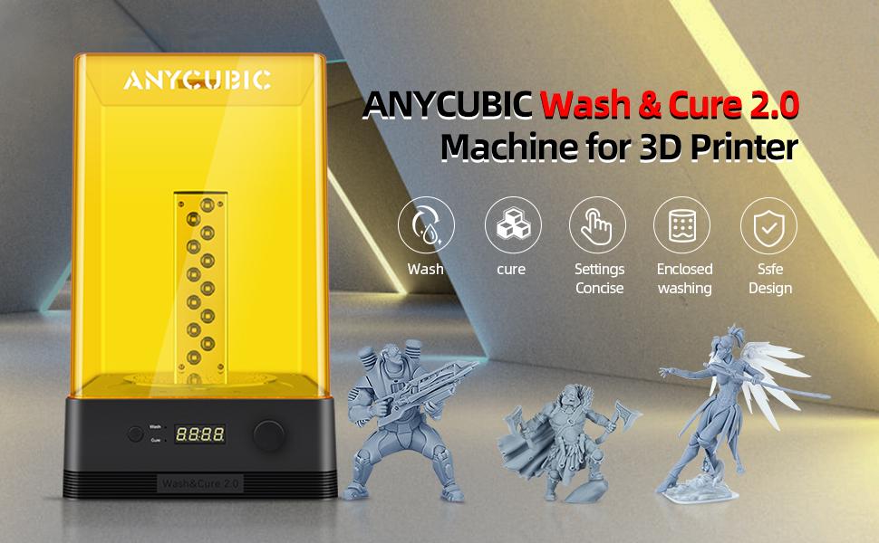 3d printer ANYCUBIC in Wash and Cure 2.0 Machine for Mars Anycubic  Photon S Photon Mono LCD SLA DLP 3D Printer Models UV Rotary Curing Resin  Box