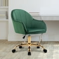 thumbnail image 2 of Porthos Home Xenos Swivel Office Chair, Velvet Upholstery, Chrome Legs, 2 of 6