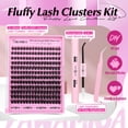thumbnail image 2 of Kit de extensiones de pestañas Yawamica Fluffy Lash Clusters 10-16 mm, 2 of 7