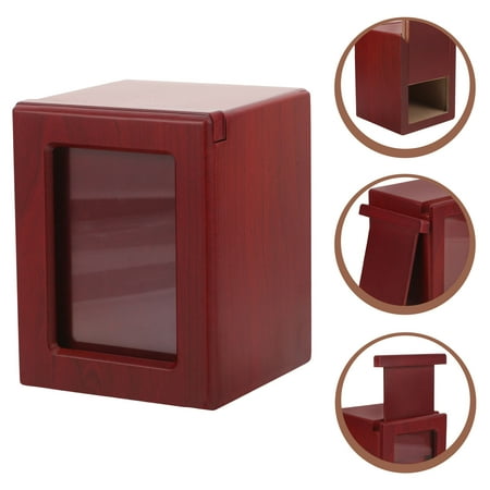 BESTYASH Brown Wooden Pet Ash Container Small Portable Urn for Dog and Cat Memorial