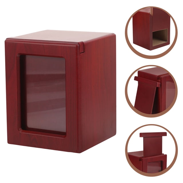 SEWACC 1Pcs Urne Commémorative Carrée en Bois pour Chat 5.8 Pouces pour Propriétaires d'Animaux