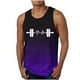 thumbnail image 1 of Camiseta sin mangas de cuello redondo para hombre, estampada, informal, deportiva, elástica, de moda, de poliéster., 1 of 4