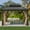 Brown Double Roof, variant on Dextrus 10x12ft Hardtop Gazebo with Nettings and Curtains, Heavy Duty Galvanized Steel Outdoor Vertical Stripes Roof for Patio, Backyard, Deck, Lawns, Brown