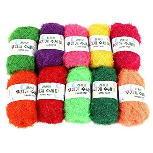Rainbow Crochet Yarn 10 Skeins Assorted Colors 100% Polyester - Walmart ...