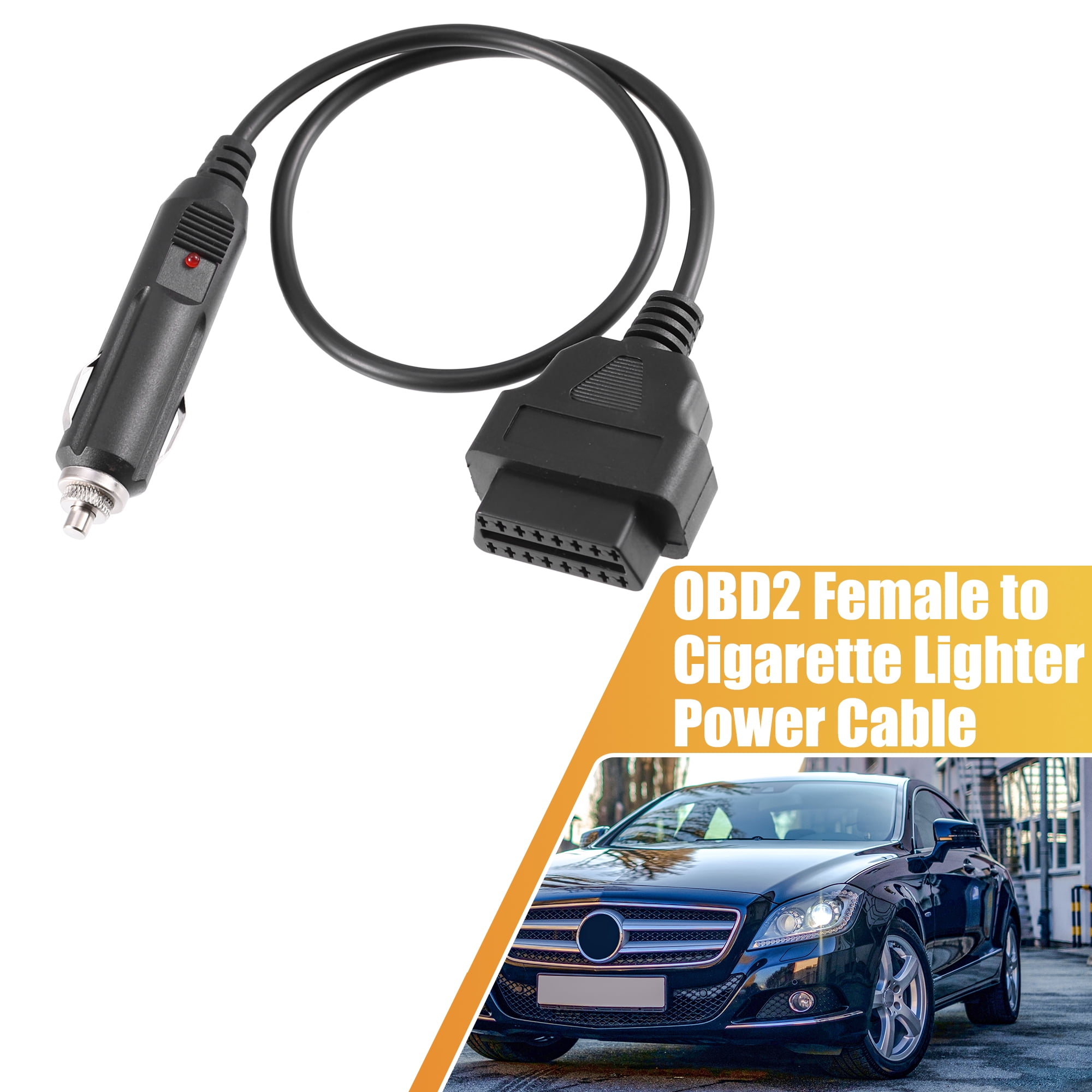 Unique Bargains OBD2 Female to Cigarette Lighter Memory Saver Power Supply Cable Adaptor