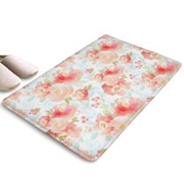 Pioneer Flower Floral Print Flannel Non Slip Door Rugs,Washable Door Mats Indoor,Decorative Door Mats,Dirt-Resistant and Absorbent Doormat for Entrance,Bedroom,Kitchen,Bathroom,23.5"x16"