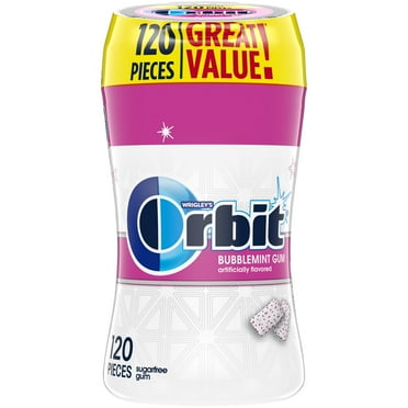 Orbit White Sugar-Free Bubblemint Flavor Gum, 120 Pieces