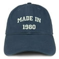 thumbnail image 1 of Trendy Apparel Shop Made In 1980 Text Embroidered 38th Birthday Brushed Cotton Cap, 1 of 2