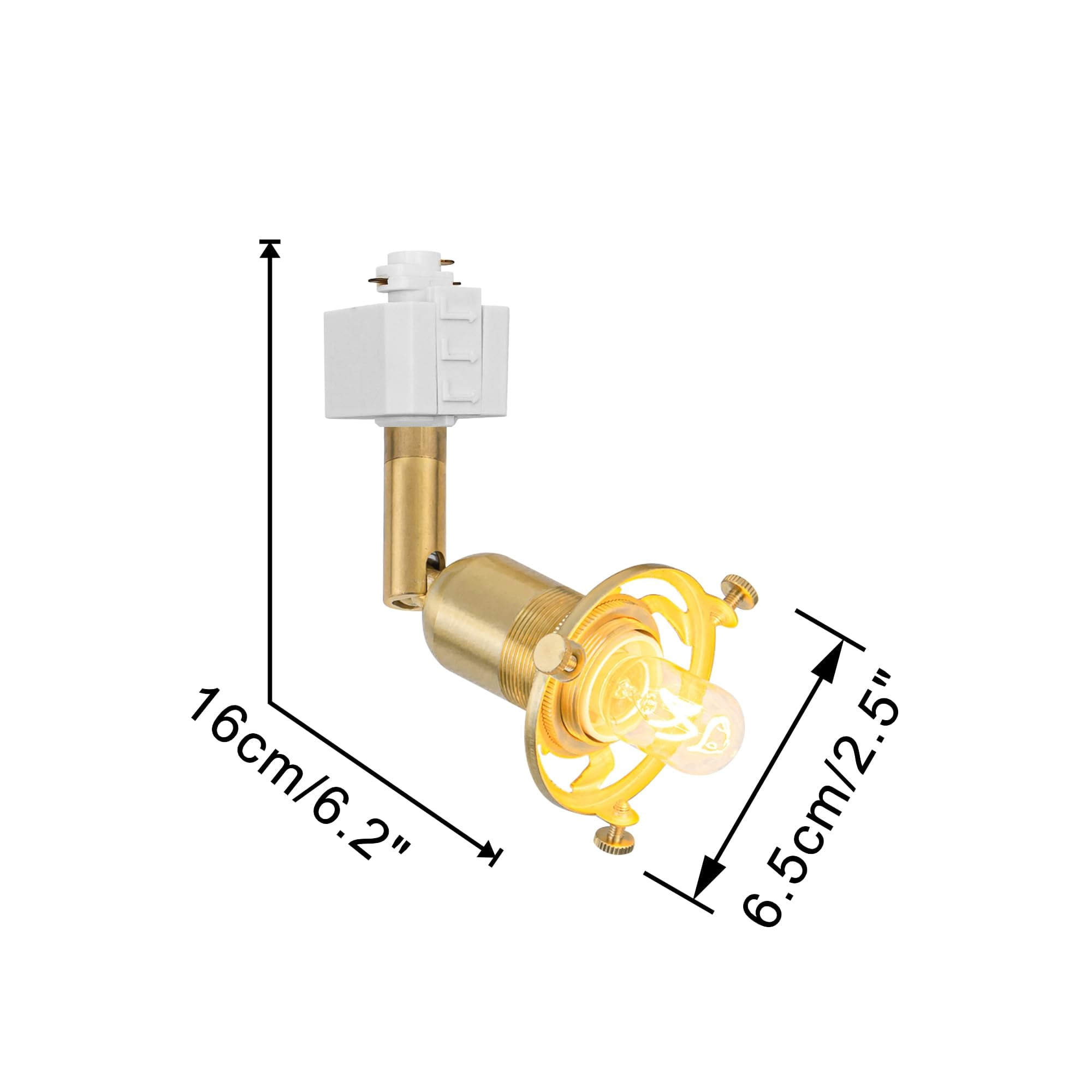 KAYYELAMP Juno System E12 Mini Brass Base Adjustable Titl Angle Track Lighting Modern Design for Farmhouse Kitchen Sink Gallery Loft Home(No Bulb, Track)
