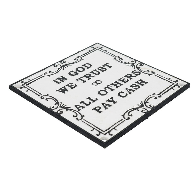 Cast Iron 'Man Cave' Wall Sign - Black & Grey Outdoor Plaque For Garage, Garden, Fence Or Door 8 thumbnail image