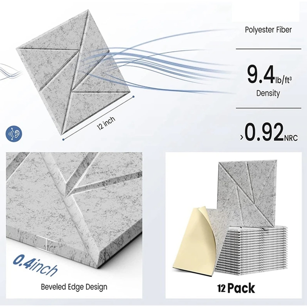 Soundproof Wall Panels Acoustics Tiles Polyester Texture Perfect for Studios