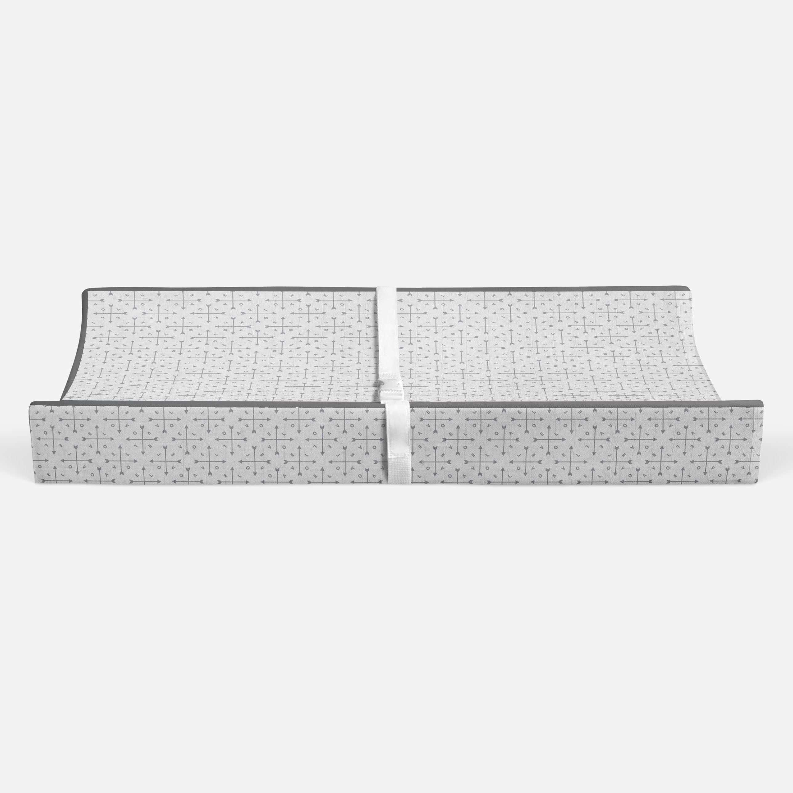 Bacati - Love Arrows Gray Quilted Muslin Changing Pad Cover