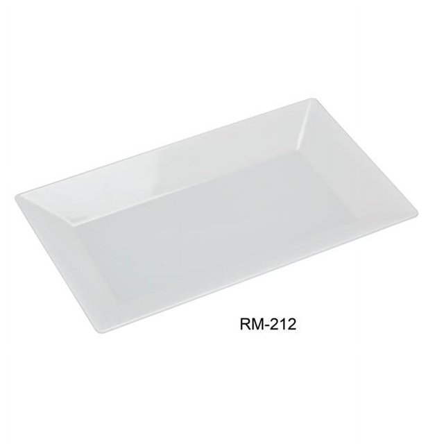 Yanco RM-212 Rome Rectangular Plate, White - 12 in. - Pack of 24
